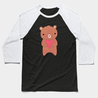 Kawaii Brown Bear T-Shirt Baseball T-Shirt